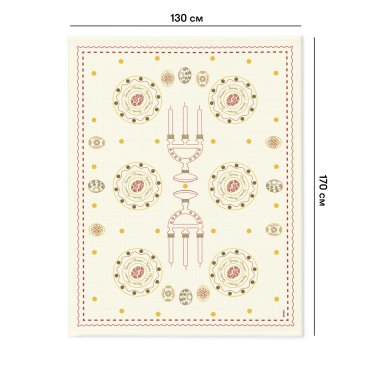 Скатерть «Пасхальные моменты» светло-красная 130х170: фото 2 - ORNER