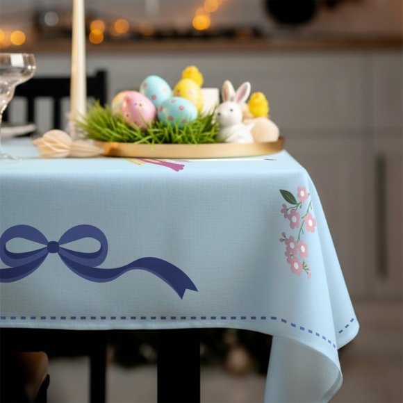 Tablecloth "Easter Basket" blue 130x170: Photo