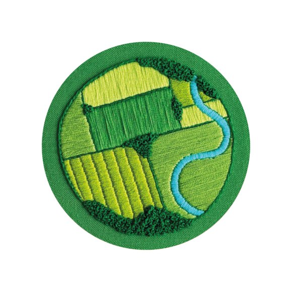 Набір для вишивання Ø130 мм ORNER x Diva Olivka «Українські поля» зелений: Фото