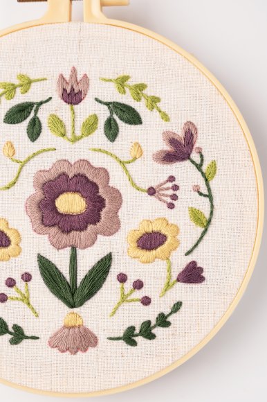 Набор для вышивания Ø160 мм «Цветочная симметрия»: Фото