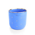  Cornflower blue glass with gold dots and edge: Photo 2 - ORNER 