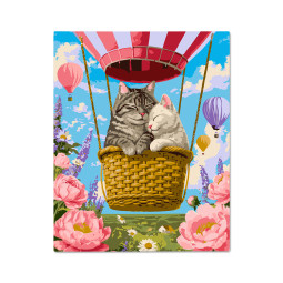  Paint by numbers Cats in a Hot Air Balloon: photo - ORNER 