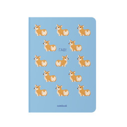  Блокнот в клетку «Гав! Корги» синий: фото - ORNER 