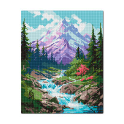  Diamond mosaic Rapid mountain river: photo - ORNER 