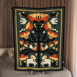  Плед «Вечное дерево жизни» зеленый: фото - ORNER 