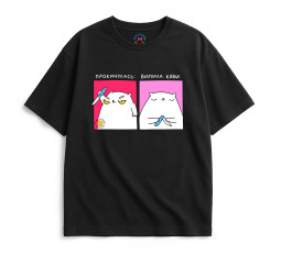  Футболка оверсайз ORNER х Maliunok «Кавоманка» чорна: фото - ORNER 