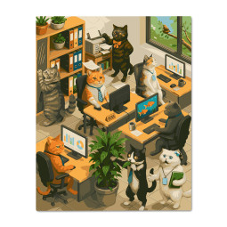  Paint by numbers Cat Office: photo - ORNER 
