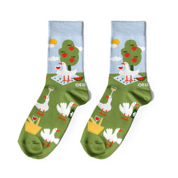  Socks Wine-Loving Geese green: photo - ORNER 
