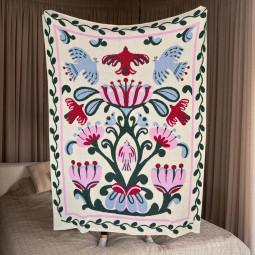  Плед «Мировое дерево» молочный: фото - ORNER 