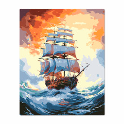  Картина за номерами «Корабель в океані»: фото - ORNER 