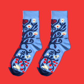 Socks Ukrainian Vytynanky blue 1 pair: photo 2 - ORNER 