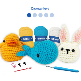  Crochet kit Toys for beginners, 3 pieces in the set: photo - ORNER 