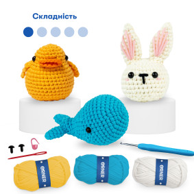  Crochet kit Toys for beginners, 3 pieces in the set: photo - ORNER 