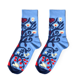  Socks Ukrainian Vytynanky blue 1 pair: photo - ORNER 