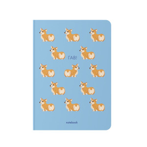  Блокнот у клітинку «Гав! Коргі» синій: Фото - ORNER 