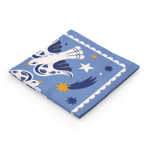  Хустка «Птахи на зоряному небі» блакитна: Фото - ORNER 