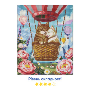  Алмазна мозаїка «Коти на повітряній кулі»: Фото - ORNER 