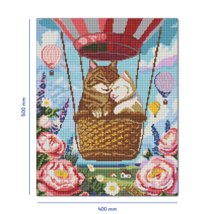  Алмазна мозаїка «Коти на повітряній кулі»: Фото - ORNER 