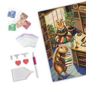  Алмазна мозаїка «Капібари в книгарні»: Фото - ORNER 