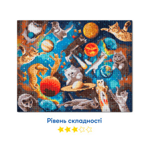  Алмазна мозаїка «Коти у відкритому космосі»: Фото - ORNER 