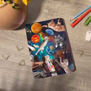  Блокнот в клетку «Котики в открытом космосе»: Фото - ORNER 