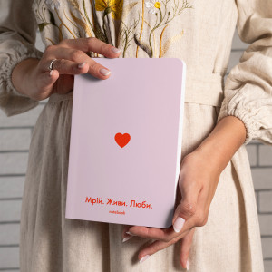  Блокнот в клетку «Мрій. Живи. Люби» розовый: Фото - ORNER 