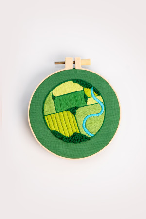  Набор для вышивания Ø130 мм ORNER x Diva Olivka «Украинские поля» зеленый: Фото - ORNER 