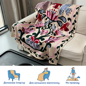  Плед «Світове дерево» молочний: Фото - ORNER 