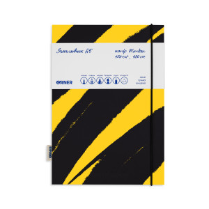  Скетчбук «Штрихи гуаши диагональные» желто-черный: Фото - ORNER 