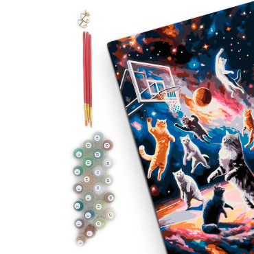  Painting by numbers Cats-basketball players in Space: photo 2 - ORNER 