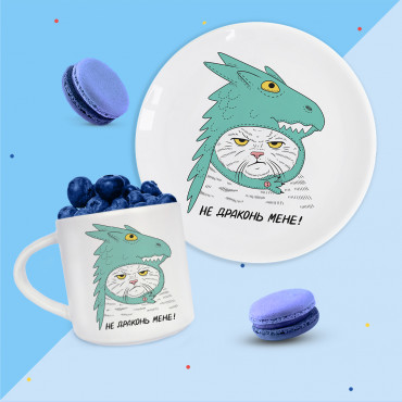  Plate and cup Cat-Dragon: photo 2 - ORNER 