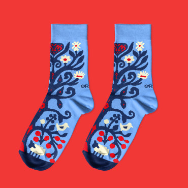  Socks Ukrainian Vytynanky blue 1 pair: photo 2 - ORNER 