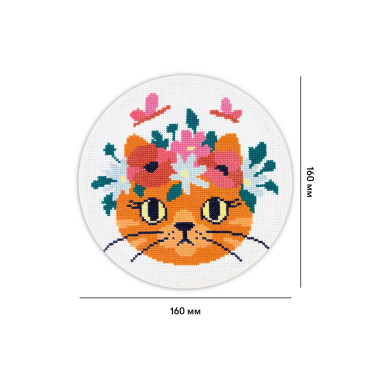  Embroidery Kit Ø160 mm Ginger cat: photo 2 - ORNER 