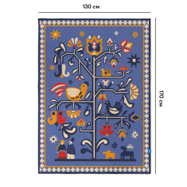  Плед «Дерево жизни» голубой: фото 2 - ORNER 