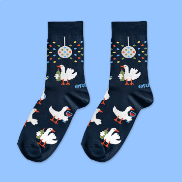  Шкарпетки «Гуси-винолюби» темно-сині 1 пара: фото 2 - ORNER 