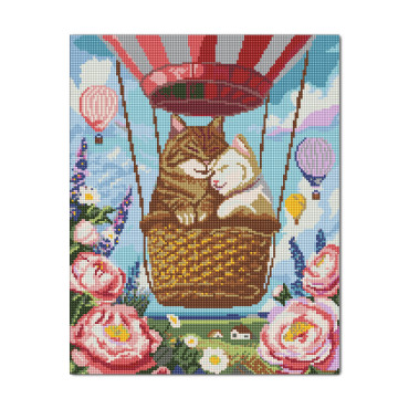  Diamond mosaic Cats in a Hot Air Balloon: photo - ORNER 
