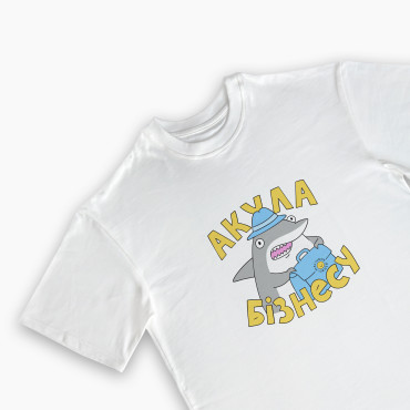  T-shirt ORNER x Maliunok “Business Shark” milky: photo 2 - ORNER 