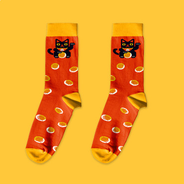  Шкарпетки «Котики і символи удачі» червоні 1 пара: фото 2 - ORNER 