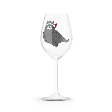  Glass Raccoon with wine: photo - ORNER 