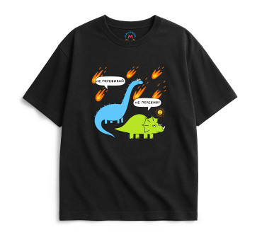 Oversized T-shirt ORNER x Maliunok “Don’t Worry” black: photo - ORNER 