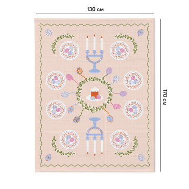  Tablecloth Easter Wreath pink 130x170: photo 2 - ORNER 