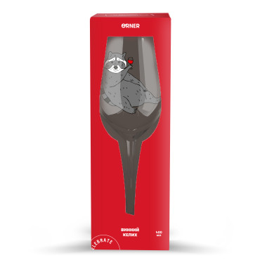  Glass Raccoon with wine 400 ml: photo 2 - ORNER 