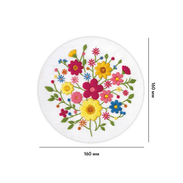  Embroidery kit Ø160 mm Variety of flowers: photo 2 - ORNER 