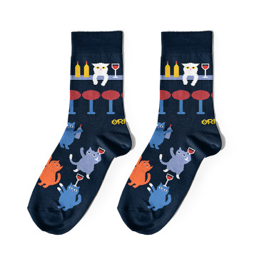  Шкарпетки «Коти і вино в барі» 1 пара: фото - ORNER 