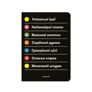  Блокнот у клітинку «Важливі нотатки» чорний: фото - ORNER 