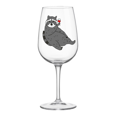  Glass Raccoon with wine 400 ml: photo - ORNER 