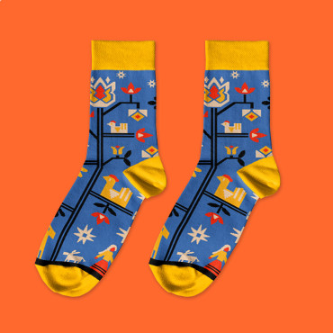  Шкарпетки «Дерево життя» сині 1 пара: фото 2 - ORNER 