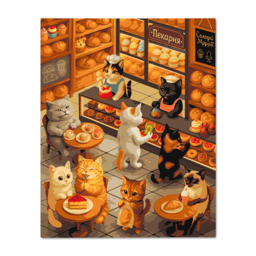  Painting by numbers Cats in the Bakery: photo - ORNER 