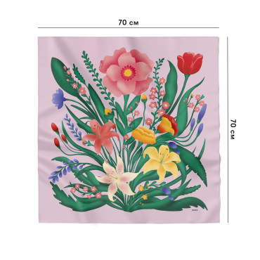  Платок «Весенний букет» розовый: фото 2 - ORNER 