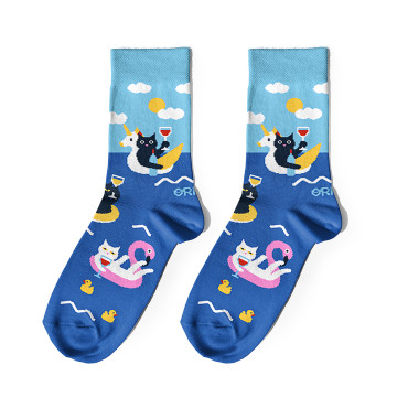  Socks Cats & Wine at Sea 1 pair: photo - ORNER 